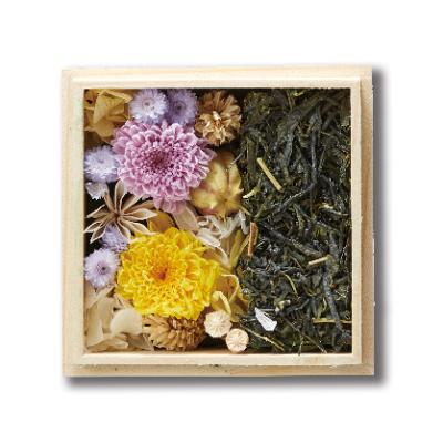 ふるさと納税 宇治市 [お花とお茶葉のアレンジメント]茶和花(源氏物語)イエロー