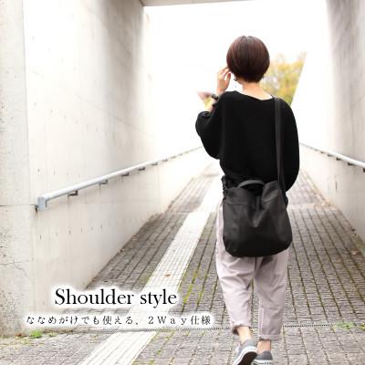 ふるさと納税 和泉市 【2way ショルダーバッグ】斜めがけ 本革 シンプルに決まる トートバッグ【as-25cs-BK】 |  | 02