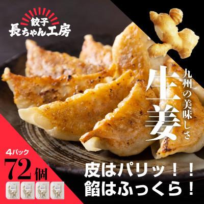 ふるさと納税 中間市 生姜餃子4パック(72個入り)