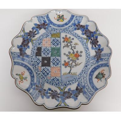 ふるさと納税 能美市 九谷焼 10号飾皿 桃果文 三浦晃禎作