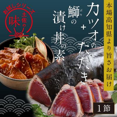 ふるさと納税 芸西村 訳ありカツオのたたき1節+ブリ漬け丼の素80g×1P
