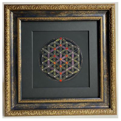 ふるさと納税 小諸市 神聖幾何学フラワーオブライフ「ツリーオブライフ」オレンジR4-1-20角