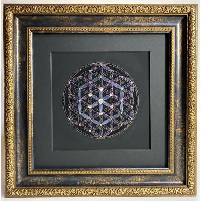 ふるさと納税 小諸市 神聖幾何学「フラワーオブライフ」紫R4-2-20角