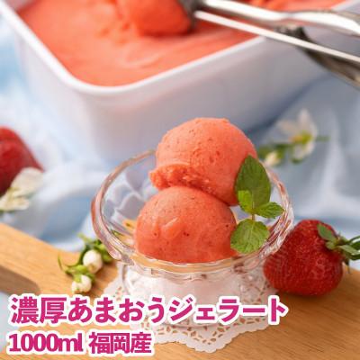 ふるさと納税 那珂川市 [2026年4月以降順次発送]採れたて!福岡産濃厚あまおうジェラート1000ml(那珂川市)