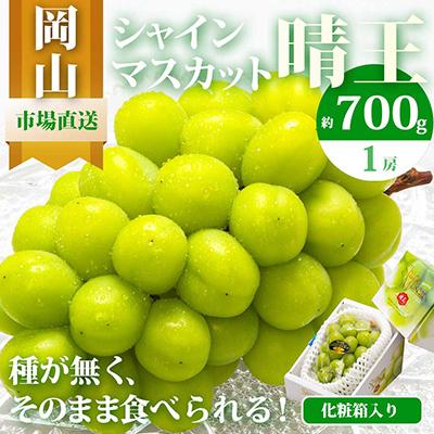 ふるさと納税 玉野市 岡山県産 シャインマスカット『晴王』1房 700g以上 化粧箱入り