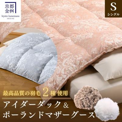 ふるさと納税 亀岡市 &lt;京都金桝&gt;羽毛布団 アイダーダウン ポーランドマザーグース95% シングル ピンク|キャピタル
