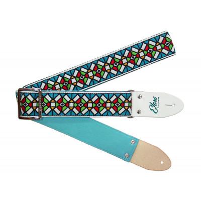 ふるさと納税 郡上市 [ギターストラップ] Elara Straps Stained Glass Pacific Blue