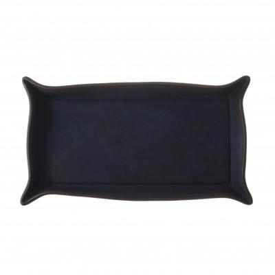 ふるさと納税 福山市 藍染めレザーのトレイ 一貫製造 レセプシオン/濃藍[福山レザー]