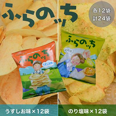 ふるさと納税 南富良野町 北海道ふらの産 ポテトチップス ふらのっち[うすしお味・のり塩味 各12袋]計24袋