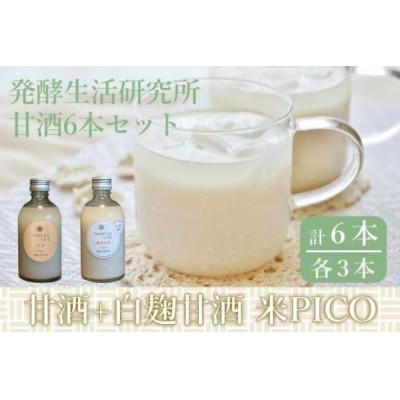 ふるさと納税 浅口市 丸本酒造 発酵生活研究所 甘酒6本セット (甘酒300ml×3本・白麹甘酒300ml×3本)