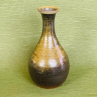 ふるさと納税 備前市 日本工芸会正会員 山本竜一作 備前焼 鶴首花入 桐箱入