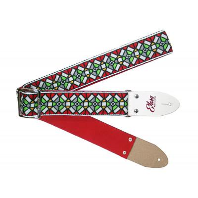 ふるさと納税 郡上市 [ギターストラップ] Elara Straps Stained Glass Red(White)