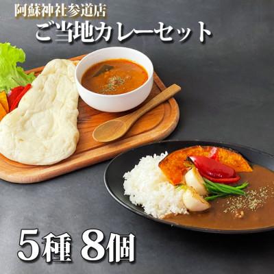 ふるさと納税 阿蘇市 阿蘇神社参道店 個性豊かなご当地カレーセット(バターチキンカレー×4・スパイシーカレー×4)
