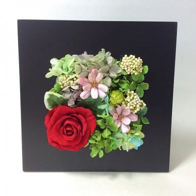 ふるさと納税 須賀川市 長く楽しめるバラ[プリザーブドフラワープレートA]ギフト・贈り物に 薔薇の花 フラワーアレンジメント