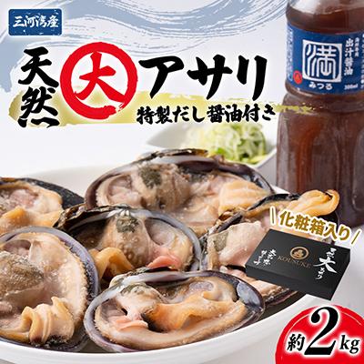 ふるさと納税 南知多町 三河湾の天然大アサリ12切ギフトセット(約2kgCAS冷凍)下処理済・だし醤油&amp;ネギ付き・お中元