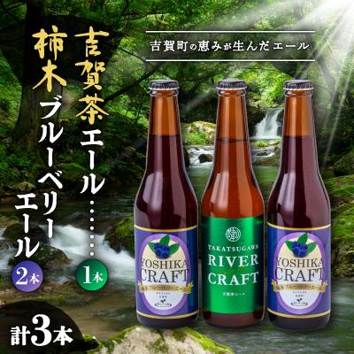 ふるさと納税 吉賀町 柿木ブルーベリーエール2本&amp;吉賀茶エール1本セット