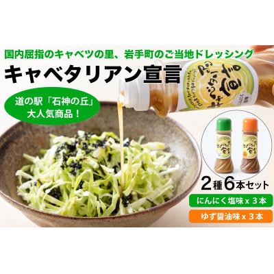 ふるさと納税 岩手町 キャベツ専用ドレッシング2種類6本セット ドレッシング 岩手町 ご当地 にんにく ゆず キャベツ