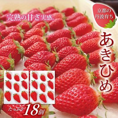 ふるさと納税 京丹波町 京都 丹波高原育ちのいちご あきひめ レギュラー 18個(9個入り×2パック)