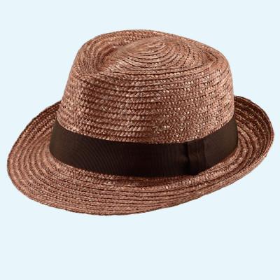 ふるさと納税 春日部市 春日部市伝統工芸品田中帽子店 麦わら中折れ ノア ブラウン 頭囲59cm(UK-H005-L-BR)