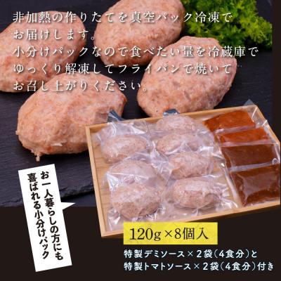 ふるさと納税 芸西村 土佐和牛あかうしハンバーグ120g×8ケ+デミソース2袋、トマトソース2袋【CDM001】 |  | 03