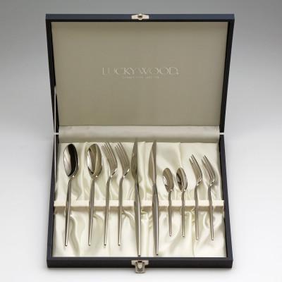 ふるさと納税 燕市 ラッキーウッド「グッドデザイン賞受賞」〈ミルトア〉10pc.ペアディナーセット(10本)の画像