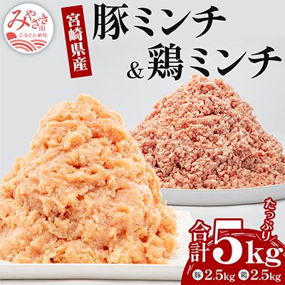 ふるさと納税 宮崎市 宮崎県産豚肉ミンチ&amp;宮崎県産鶏ミンチ 5kg