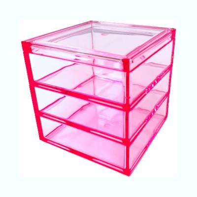 ふるさと納税 潮来市 松本産業 アクリル 三段重 S クリアピンク 重箱 J Product Design (SJUP)