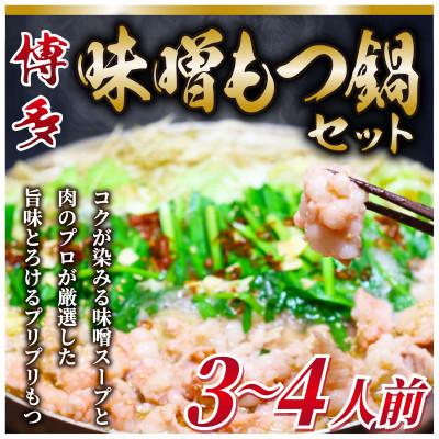 ふるさと納税 那珂川市 博多味噌もつ鍋 3〜4人前セット(那珂川市)