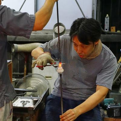 ふるさと納税 弥彦村 【手づくり】くらげ風鈴＜クリアブルー＞ ガラス