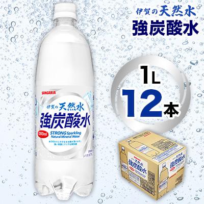ふるさと納税 伊賀市 サンガリア 伊賀の天然水強炭酸水 1L 12本入 1ケース