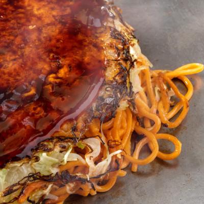 ふるさと納税 府中市 [5枚セット]平の家お好み焼き「そば肉玉シングル(辛麺)」