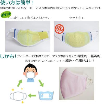 ふるさと納税 高取町 アニちゃんマークのドクターマスク(S(子ども)グリーン)+不織布抗菌・抗ウイルスフィルター(10枚)の画像