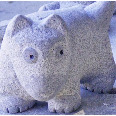 ふるさと納税 桜川市 可愛い犬の彫刻石 「ぼくの家」