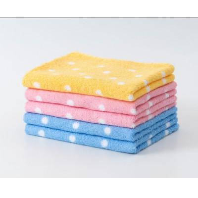 ふるさと納税 筑後市 [日本製]かわいいドット柄 タオル 3色・5枚セット