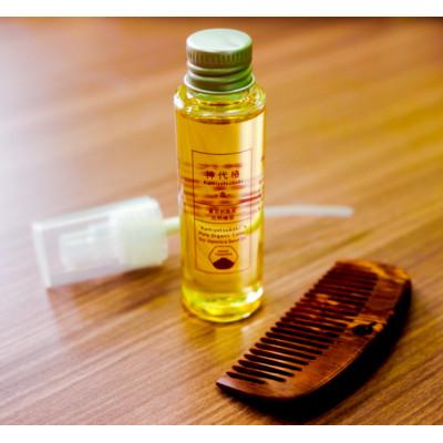 ふるさと納税 利島村 [東京都利島産]椿油&amp;椿櫛セット!伊豆諸島の小さな島からお届けします◎/神代椿 -金-・椿櫛3寸