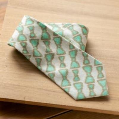 ふるさと納税 結城市 結城紬 ネクタイ 細工(グリーン)