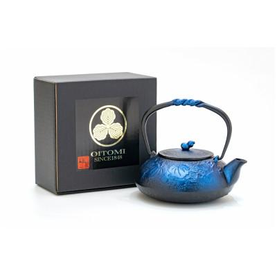 新品》鉄瓶アラレ (瑠璃) 南部鉄器 南部宝生堂 平丸アラレ 瑠璃 鉄瓶