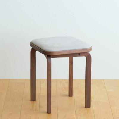 ふるさと納税 府中市 府中市の家具 コッコスツール ウォールナット材/生地:ラムース(アイボリー)(組み立て式)