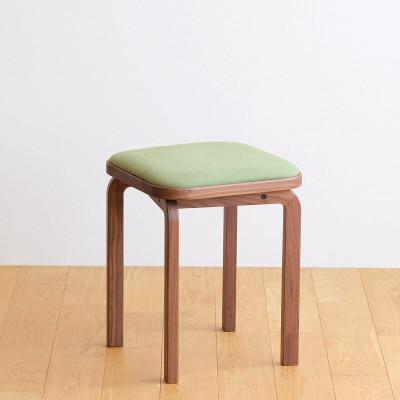 ふるさと納税 府中市 府中市の家具 コッコスツール ウォールナット材/生地:ラムース(グリーン)(組み立て式)