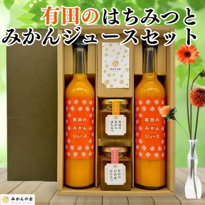 ふるさと納税 有田川町 みかんジュース (500ml×2本) と はちみつ ( みかん蜂蜜・百花蜜 各210g) セット