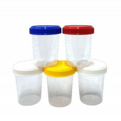 ふるさと納税 潮来市 プラスチック 小分けボトル 広口スクリューキャップフタ付き 5個セット ( 120ml ・目盛付き)