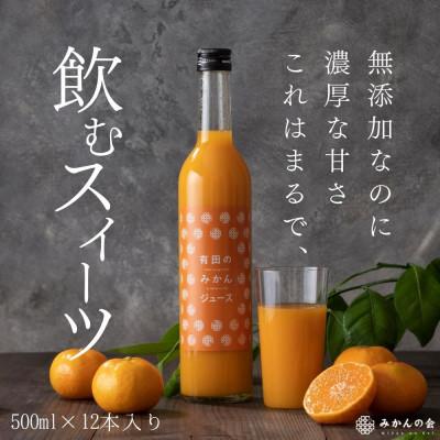 ふるさと納税 有田川町 みかんジュース[無添加]有田のみかんジュース 500ml×12本