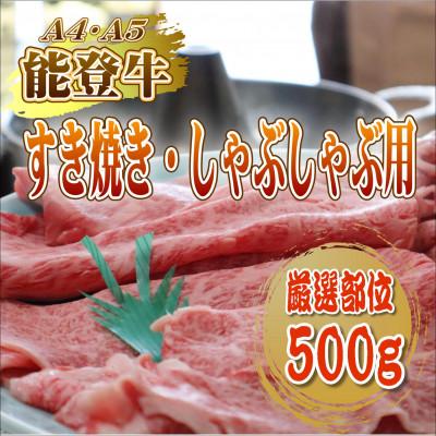 ふるさと納税 能登町 [A4・A5能登牛]すき焼き・しゃぶしゃぶ用厳選部位500g