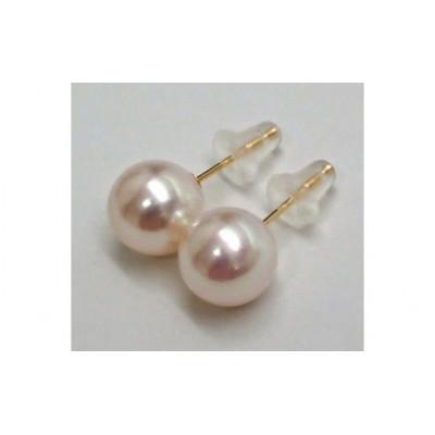 ふるさと納税 伊勢市 アコヤ真珠K18ピアス8.0mmup 597