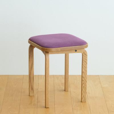 ふるさと納税 府中市 府中市の家具 コッコスツール オーク材/生地:ラムース(パープル)(組み立て式)