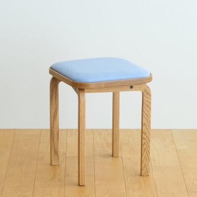 ふるさと納税 府中市 府中市の家具 コッコスツール オーク材/生地:ラムース(スカイブルー)(組み立て式)
