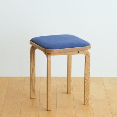 ふるさと納税 府中市 府中市の家具 コッコスツール オーク材/生地:ラムース(ディープブルー)(組み立て式)