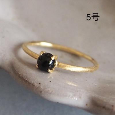 ふるさと納税 田原本町 5号 天然石オニキス リング(Silver925 18KGP仕上げ) 指輪