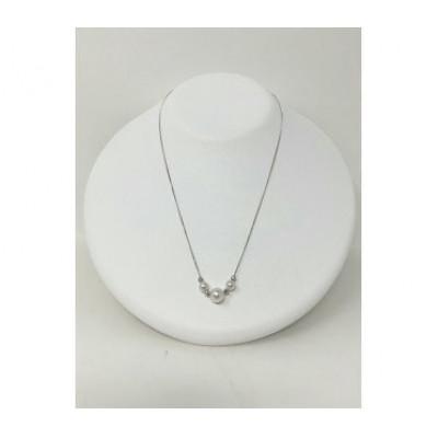 ふるさと納税 伊勢市 あこや真珠3個付き貫通ネックレス(ミラーボール入り) 985