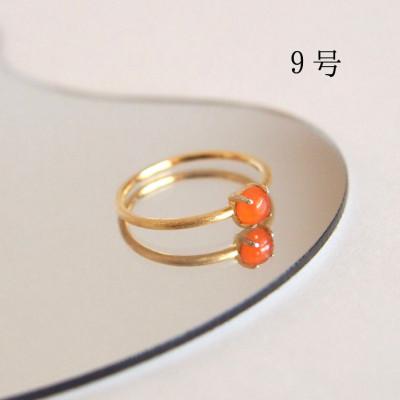 ふるさと納税 田原本町 9号 天然石カーネリアン リング(Silver925 18KGP仕上げ) 指輪